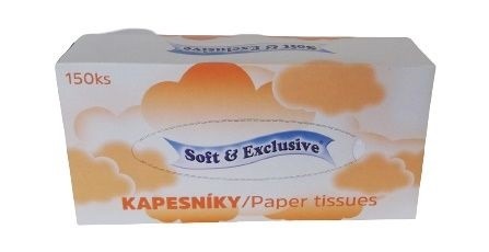 Kosmet.kapesníčky 2vr BOX 150ks Soft&Exc - Papírová hygiena Kosmetické kapesníčky box